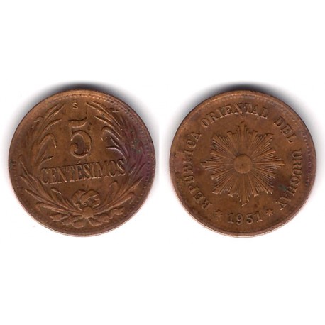 (21a) Uruguay. 1951. 5 Centésimos (MBC)