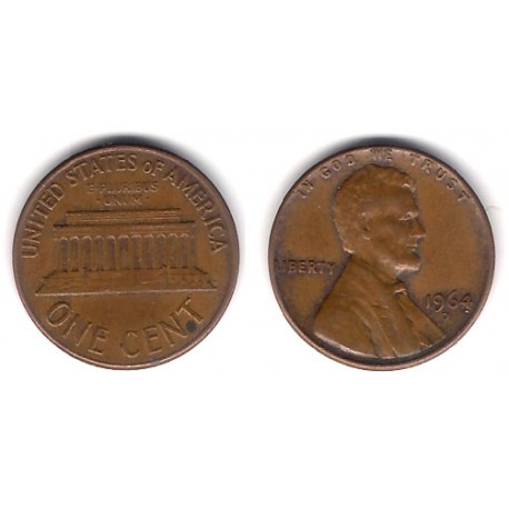 (201) Estados Unidos de América. 1964(D). 1 Cent (BC)