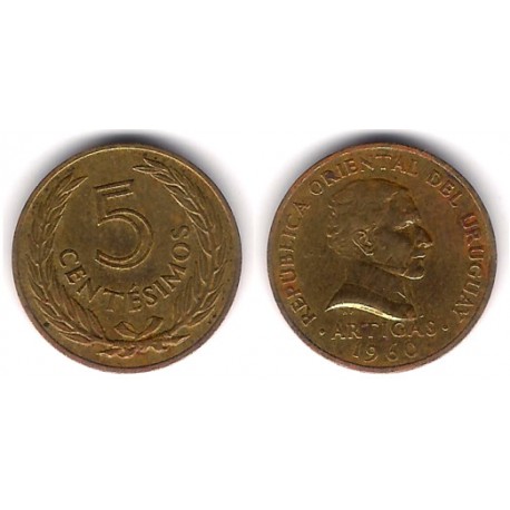 (38) Uruguay. 1960. 5 Centésimos (BC+)