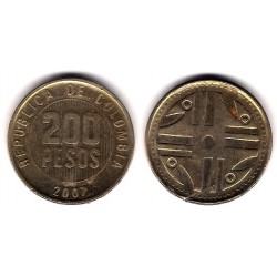 (287) Colombia. 2007. 200 Pesos (MBC)