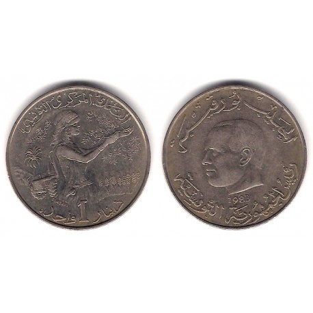 (304) República Tunecina. 1983. 1 Dinar (MBC)