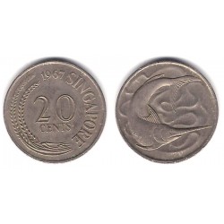 (4) Singapur. 1967. 20 Cents (MBC)
