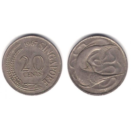 (4) Singapur. 1967. 20 Cents (MBC)