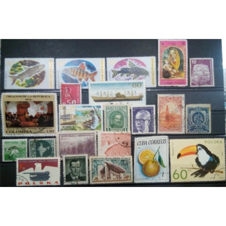 Lote de sellos de varios paises (22 uds)