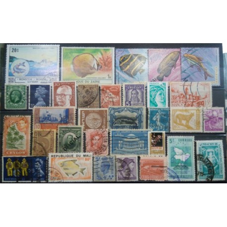 Lote de sellos de varios paises (32 uds)