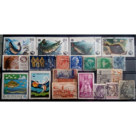 Lote de sellos de varios paises (21 uds)