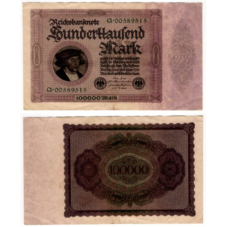 (83a) Imperio Alemán (Weimar). 1923. 100000 Mark (EBC)