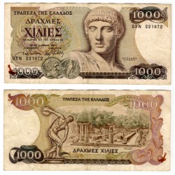 (202) Grecia. 1987. 1000 Drachma (MBC-) Mancha oxido grapa