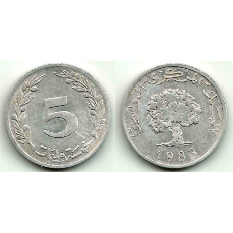 (282) República Tunecina. 1983. 5 Millim (BC+)