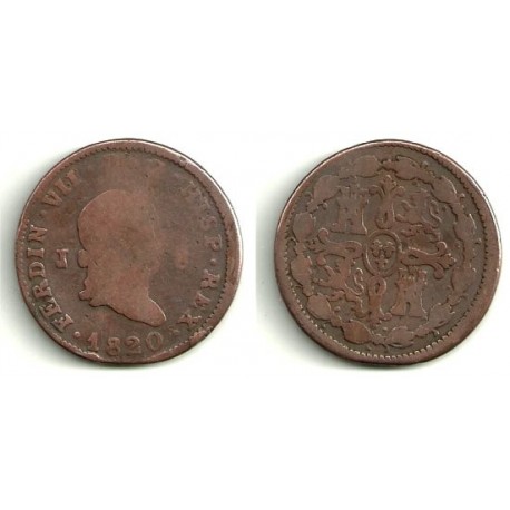 Fernando VII. 1820. 8 Maravedi (RC) Ceca de Jubia