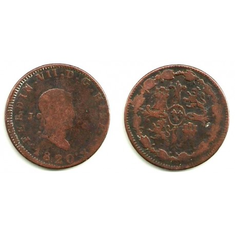 Fernando VII. 1820. 8 Maravedi (BC) Ceca de Jubia
