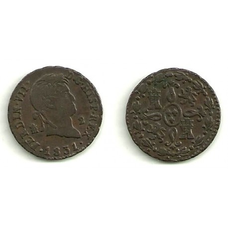 Fernando VII. 1831. 2 Maravedi (MBC) Ceca de Segovia