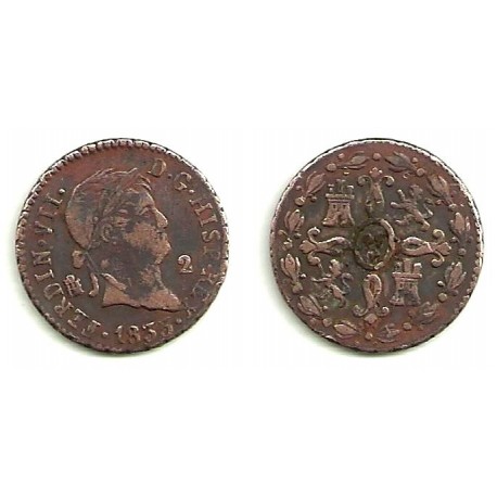 Fernando VII. 1833. 2 Maravedi (MBC) Ceca de Segovia