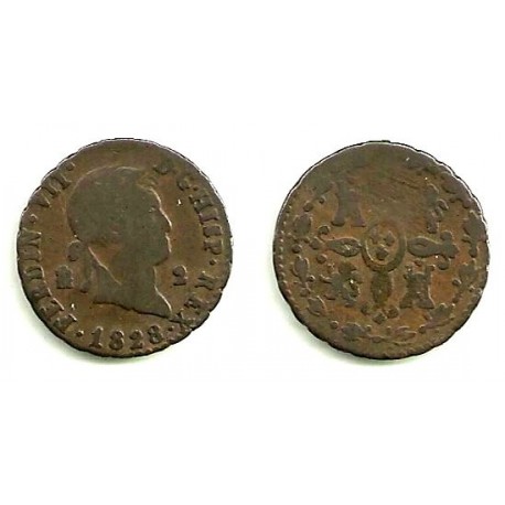 Fernando VII. 1828. 2 Maravedi (BC) Ceca de Segovia