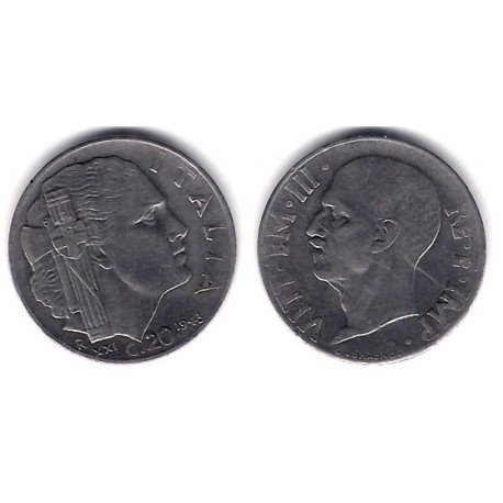 (75b) Italia. 1943. 20 Centesimi (MBC+)