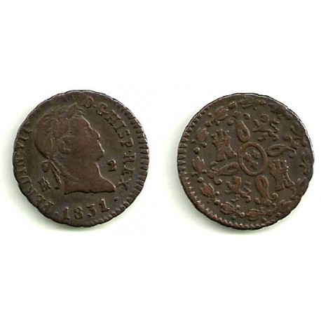 Fernando VII. 1831. 2 Maravedi (MBC) Ceca de Segovia