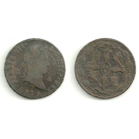 Fernando VII. 1829. 4 Maravedi (MBC) Ceca de Segovia