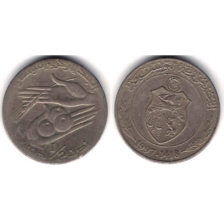 (346) República Tunecina. 1997. ½ Dinar (MBC-)