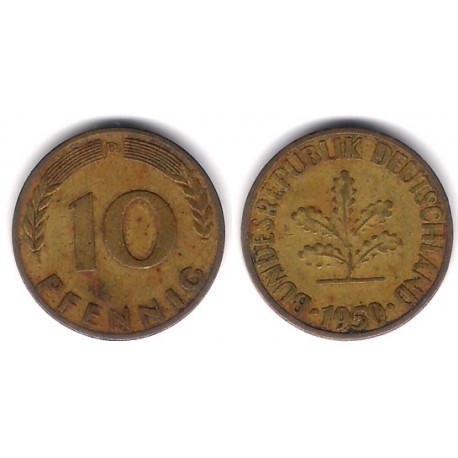 (108) Alemania. 1950(D). 10 Pfennig (BC)