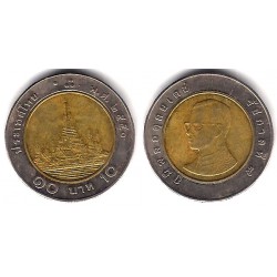 (Y227) Tailandia. 2007(2550). 10 Baht (BC+)