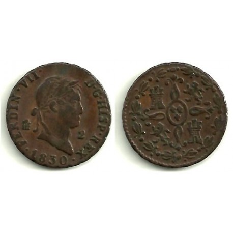 Fernando VII. 1830. 2 Maravedi (MBC) Ceca de Segovia