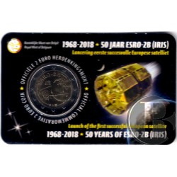 Bélgica. 2018. 2 Euro (SC) Primer Satélite Europeo