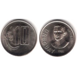(29) Uruguay. 1981. 10 Nuevos Pesos (EBC)