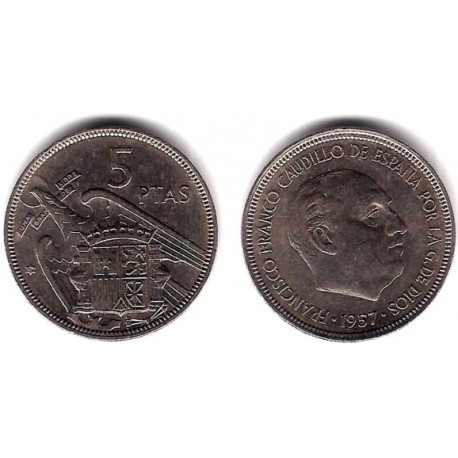 Estado Español. 1957*(59). 5 Pesetas (MBC+)