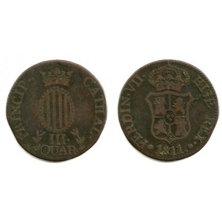 Fernando VII. 1811. 3 Cuartos (MBC) Ceca de Cataluña