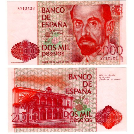 España. 1980. 2000 Pesetas (SC) Sin Serie