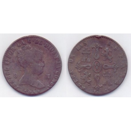 Isabel II. 1845. 8 Maravedí (BC) Ceca de Jubia
