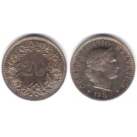 (29a) Suiza. 1980. 20 Rappen (MBC-)