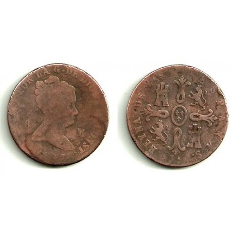 Isabel II. 1847. 8 Maravedi (RC) Ceca de Jubia