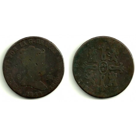 Isabel II. 1849. 8 Maravedi (RC) Ceca de Jubia