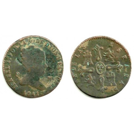 Isabel II. 1841. 8 Maravedi (RC) Ceca de Segovia