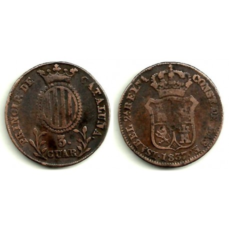 Isabel II. 1837. 3 Cuartos (BC) Ceca de Cataluña