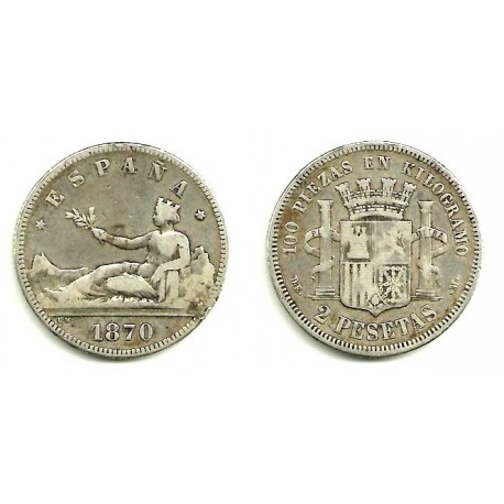 1870*(18-74) 2 Pesetas (BC)