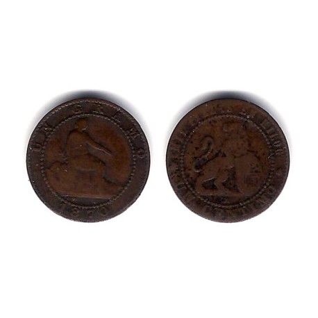 Gobierno Provisional. 1870. 1 Céntimo (BC) Ceca de Barcelona OM