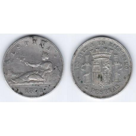 1870(*18-74) 2 Pesetas (MBC)