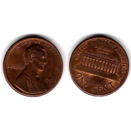 (201) Estados Unidos de América. 1991. 1 Cent (MBC)