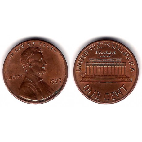 (201) Estados Unidos de América. 1992. 1 Cent (MBC)
