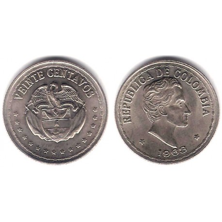 (215.2) Colombia. 1963. 20 Centavos (SC)