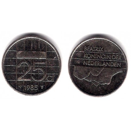 (204) Países Bajos. 1985. 25 Cents (MBC)