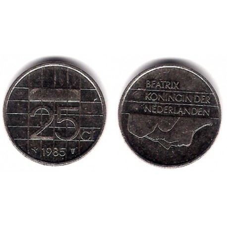 (204) Países Bajos. 1985. 25 Cents (MBC)