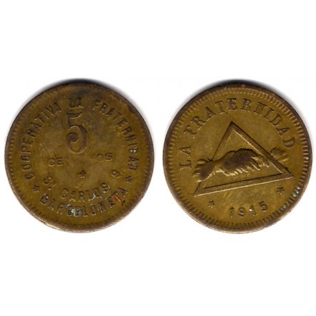 Cooperativa La Fraternidad. Barceloneta. 1915. 5 Céntimos (MBC-)