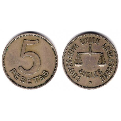 Cooperativa Unión Anglesense. 5 Pesetas (MBC)