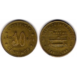 Cooperativa Los Tranvías. 1916. 10 Céntimos (EBC)