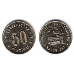 Cooperativa Los Tranvías. 1916. 50 Céntimos (SC)
