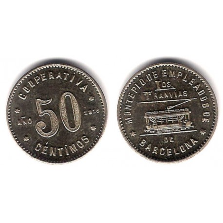 Cooperativa Los Tranvías. 1916. 50 Céntimos (SC)