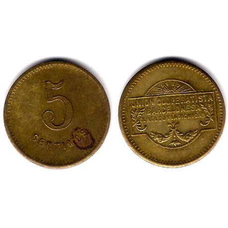 Cooperativa El Reloj. 5 Céntimos (MBC)